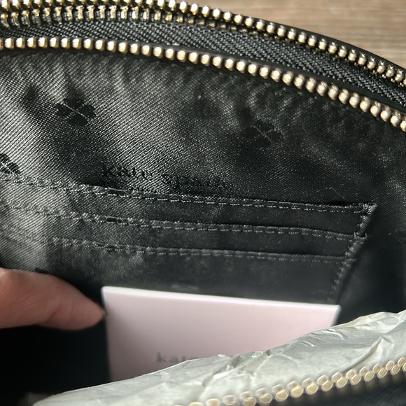 Kate Spade black with Metallic Polka Dot Double Zip Crossbody bag - Picture 5 of 7